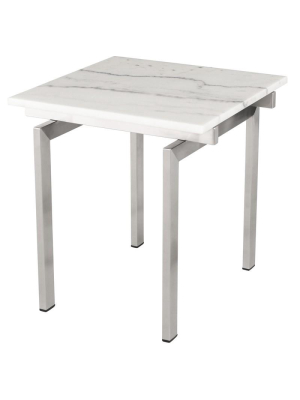 Nuevo Louve Side Table - White