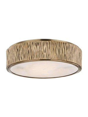 Crispin Large Led Flush Mount Aged Brass