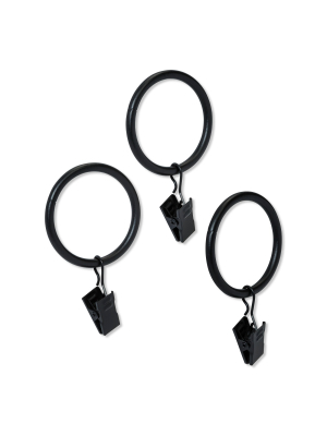 7pk Clip Rings Matte Black - Threshold™