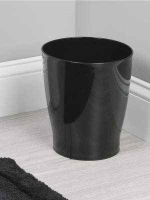 Interdesign Franklin Plastic Round Wastebasket - Black (7")