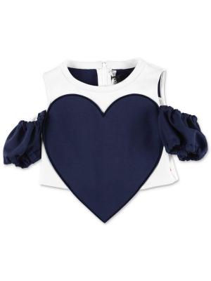 Simonetta Heart Detail Cold-shoulder Top