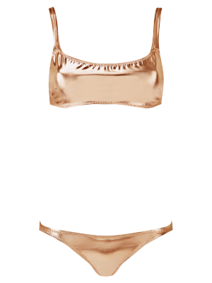 Kk Rose Gold Pvc Bikini