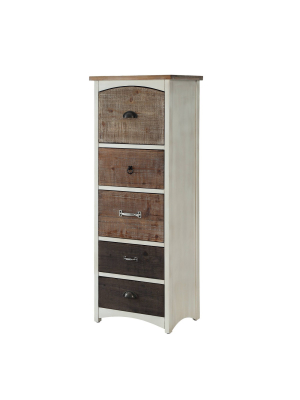 Edwin Tall Wood Cabinet White/natural - Powell Company