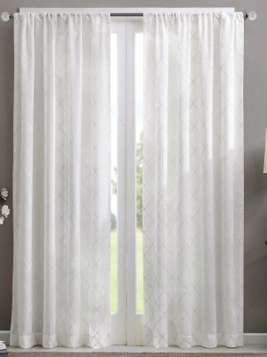 84"x50" Clarissa Diamond Sheer Curtain Panel