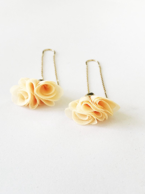 Sanctuary Project Pink Rose Threader Flower Drop Earrings Gold