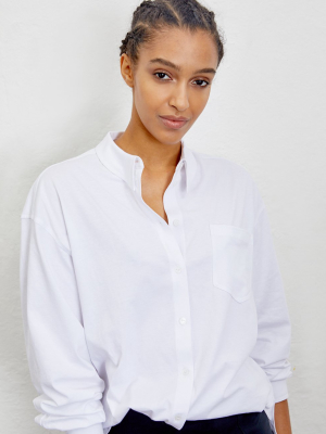 Organic Cotton Sharp-collar Jersey Shirt