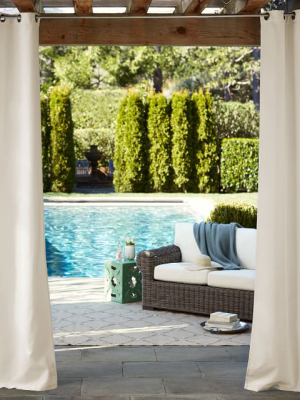 Sunbrella® Indoor/outdoor Grommet Solid Cast Curtain - Pumice