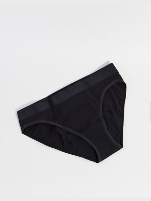 Thinx Period Proof Organic Cotton Bikini Briefs In Black