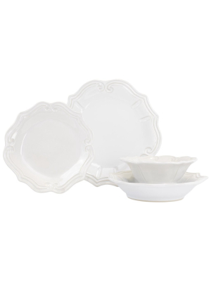 Vietri Incanto Stone White Baroque Four-piece Place Setting