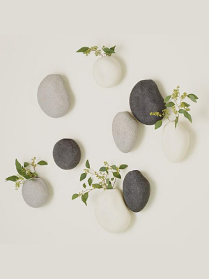 Global Views Pebble Wall Vases - Set Of 3