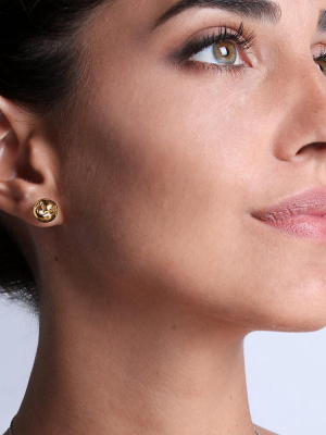 Small Gold-plated World Earrings