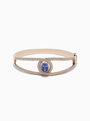 Effy Tanzanite Royale 14k Rose Gold Tanzanite And Diamond Bangle, 3.76 Tcw