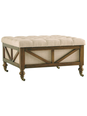 Kyleman Storage Ottoman Beige/brown - Signature Design By Ashley