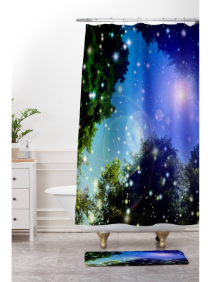 Make A Wish 1 Shower Curtain Blue - Deny Designs