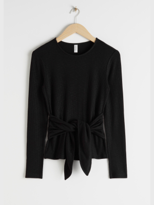 Cropped Tie Bow Top