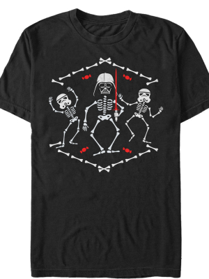 Men's Star Wars Halloween Vader Skeleton Dance T-shirt