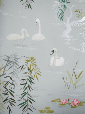 Swan Lake Wallpaper In Twilight By Nina Campbell For Osborne & Little