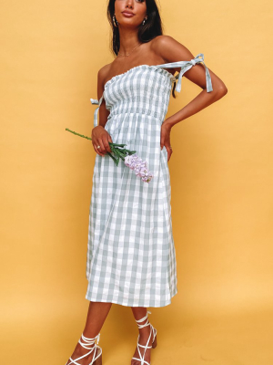 Annette Midi Dress Green Gingham