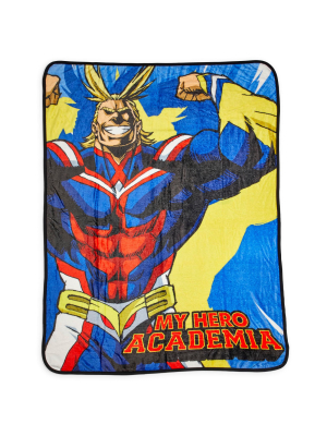 Just Funky My Hero Academia Official All Might Large Fleece Throw Blanket | 60 X 45 Inches