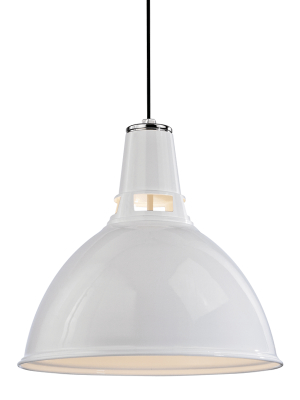 Hudson Valley Lighting Lydney Pendant - White & Polish Nickel Combo & Black