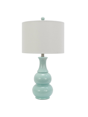 15" Harper Ceramic Table Lamp Light Blue (includes Cfl Light Bulb) - Decor Therapy