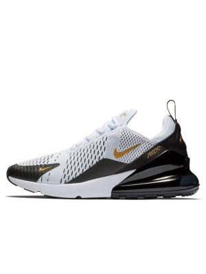 Nike Air Max 270 Sneakers In Black White And Gold