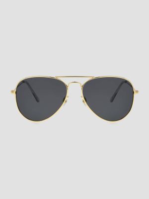 Women's Aviator Polarized Sunglasses - A New Day™ Gold