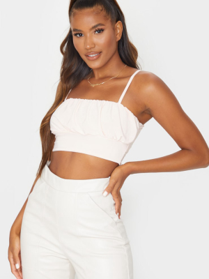 Nude Slinky Ruched Bust Crop Top