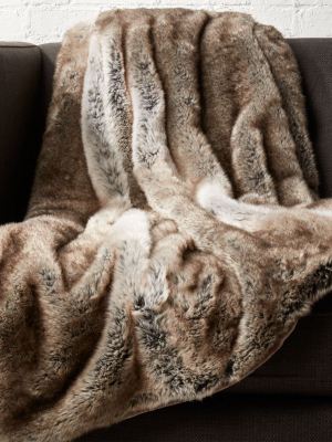 Light Grey Faux Fur Throw