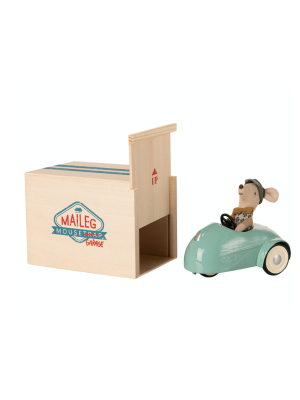 Maileg Mouse Car With Garage In Blue