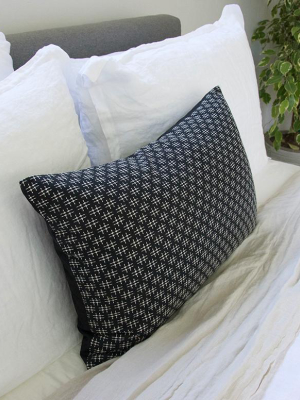 Black & White Hashtag Lumbar Pillow - 14x22