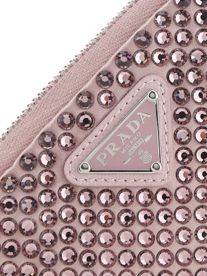 Prada Crystal Embellished Triangle Crossbody Bag