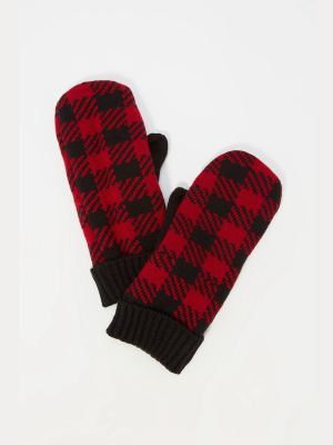 Printed Faux-fur Lined Mitten