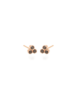 14k Black Diamond Trio Diamond Studs