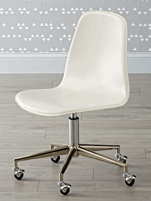 Kids Class Act White And Silver Desk Chair