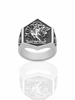 Andrew Mcleod Ready Aye Ready Ring Oxidized | Sterling Silver