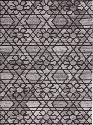 Feizy Asher Lustrous Tufted Wool Rug - Light Gray & Black - Available In 9 Sizes