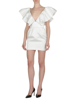 Alexandre Vauthier V-neck Ruffled Mini Dress