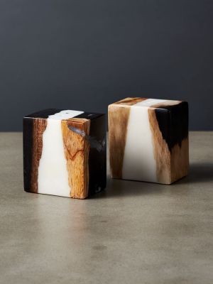 Malcolm Petrified Wood Salt And Pepper Shaker Set