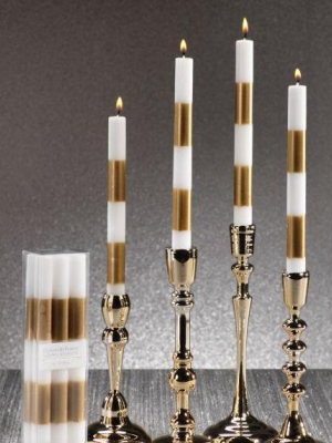 Modern & Festive Gold Formal Taper Candles - Box Of 6