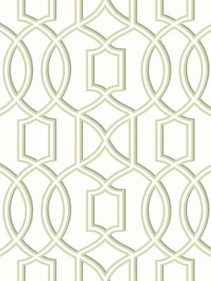 Quantum Green Trellis Wallpaper From The Symetrie Collection By Brewster Home Fashions