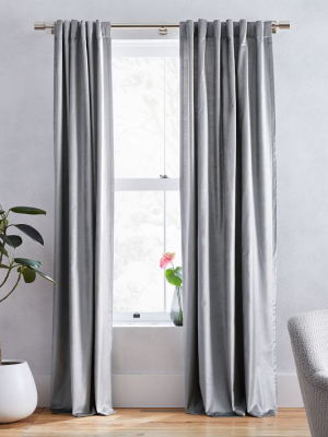 Cotton Luster Velvet Curtain - Pewter