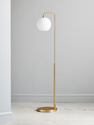 Sculptural Glass Globe Floor Lamp - Milk