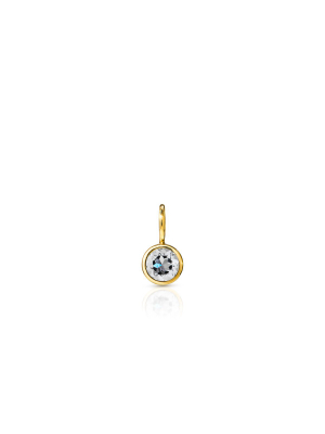 14kt Yellow Gold White Topaz Bezel Charm