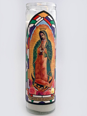 Jar Candle Virgen De Guadalupe White - Continental Candle