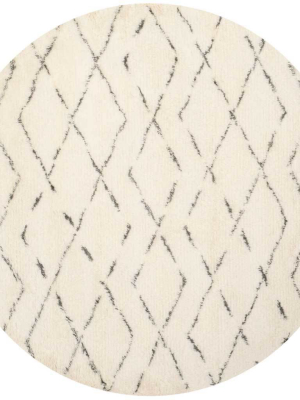 Casablanca Geometry Ivory/gray Round Rug