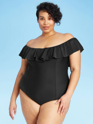 Women's Plus Size Off The Shoulder One Piece Swimsuit - Kona Sol™