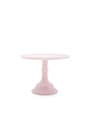 Pink Glass Cake Stand, 10"