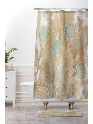 Cori Dantini Shower Curtain Blue Floral - Deny Designs