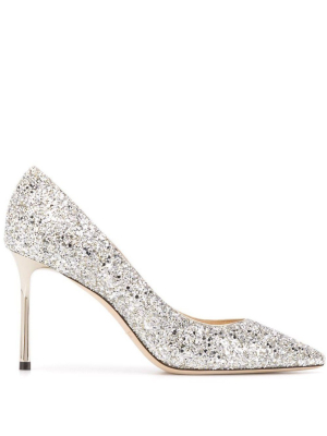 Jimmy Choo Romy 85 Glitter Pumps